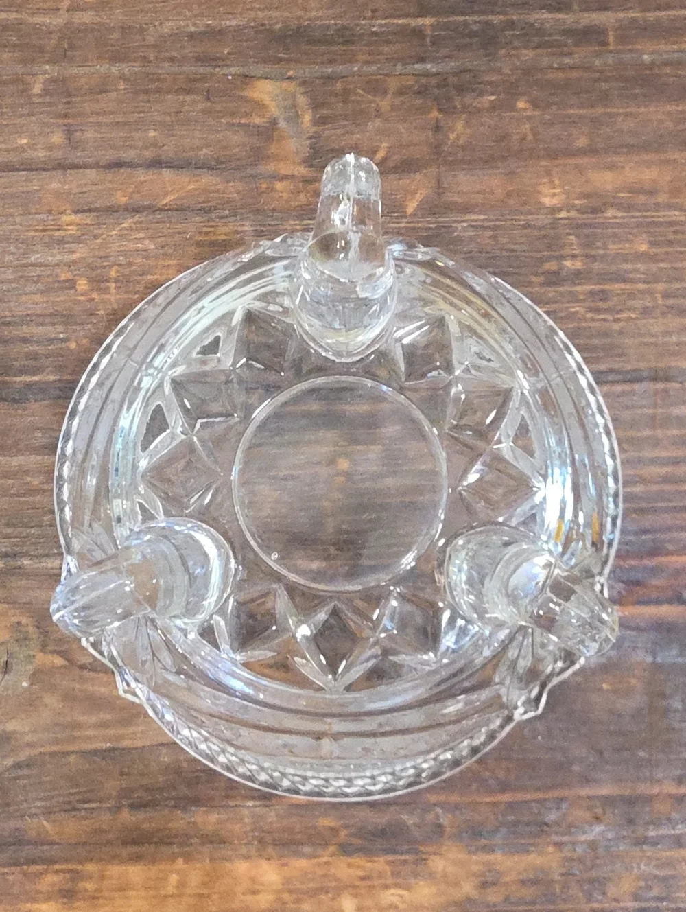 Anna Hutte Bleikristall Lead Crystal 3 Footed Floral Candy Dish Bowl German